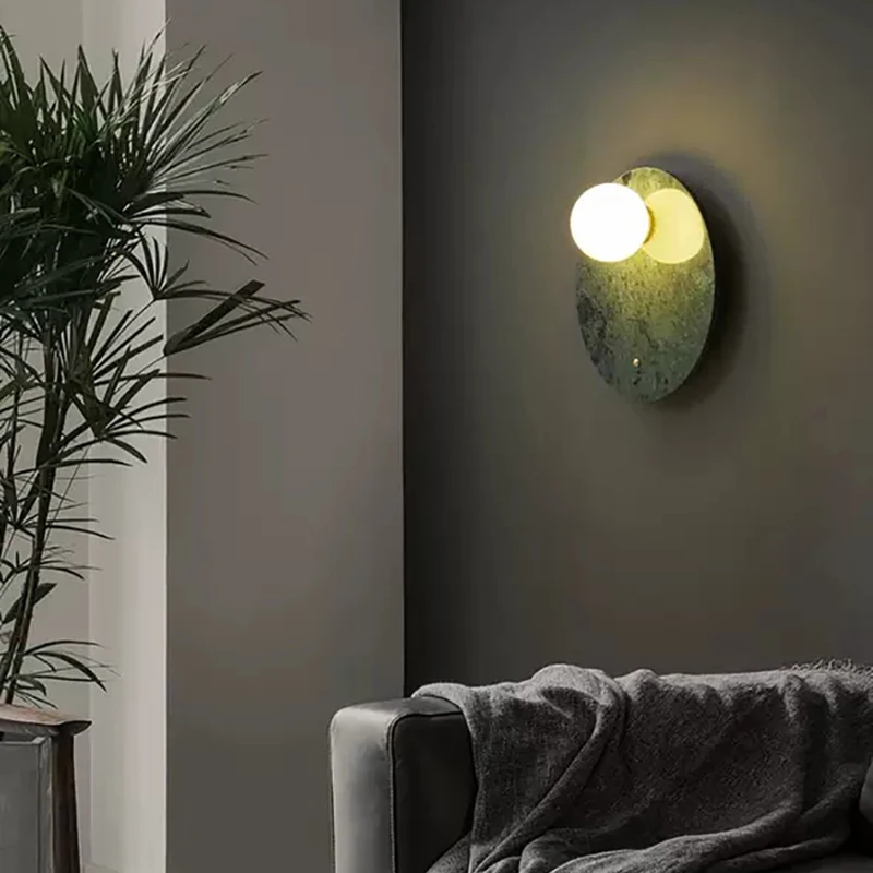 Spanish Marble Glass LED Decoration Home Wall Lamp Luxury For Bedroom Villa Dinning Room Lighting Fixtures