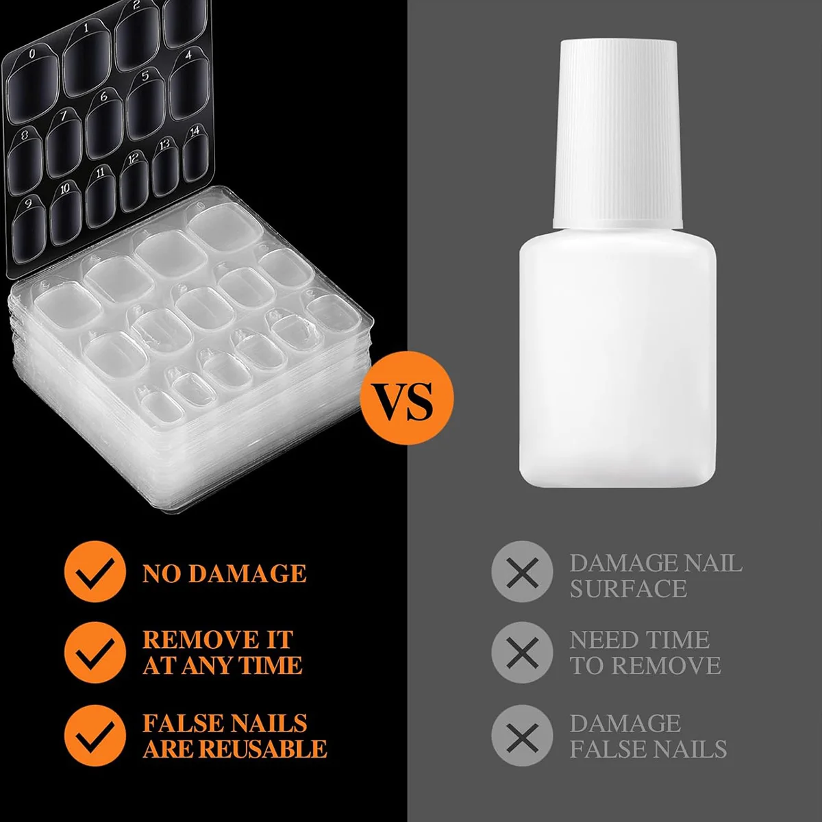 900 ملصق جل للأظافر، 15 مقاسًا من ملصقات الأظافر اللاصقة، مناسب لأطراف الأظافر لفن الأظافر، وشارات جل الأظافر #5