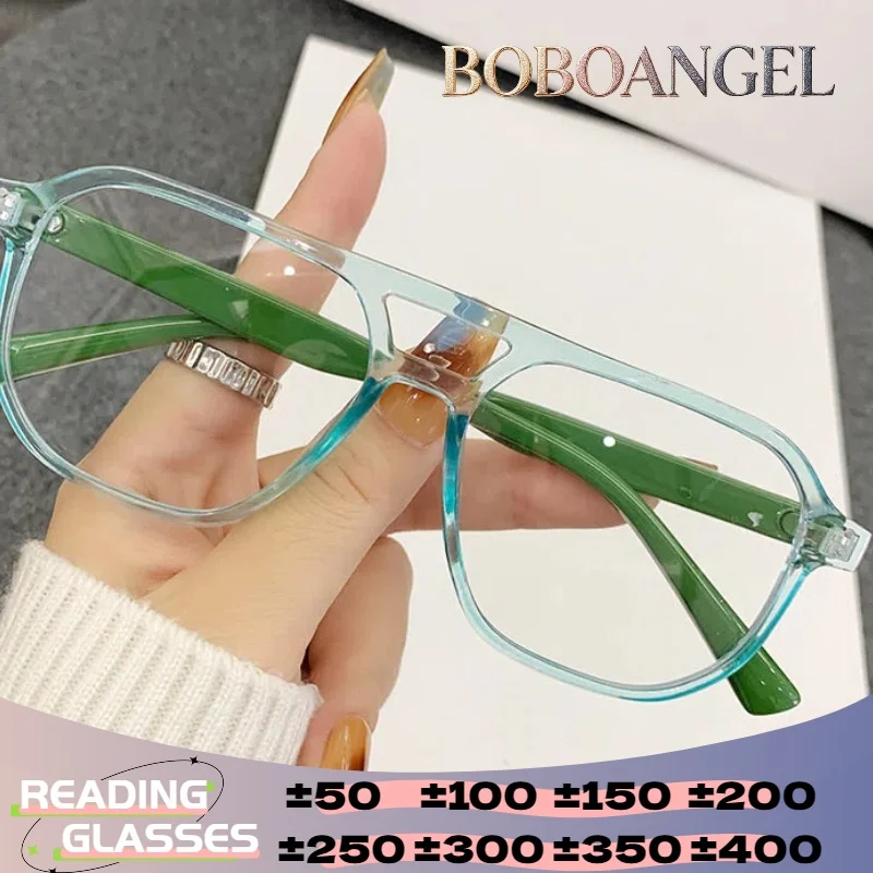 

BOBOANGEL Fashion Pilot Oversize Frame Myopia Prescription Reading Glasses Women Anti Blue Progressive Prescription Glasses