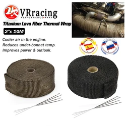 VR -10meter Exhaust Pipe Header Heat Wrap Resistant Downpipe + 4PCS Stainless Steel Ties for Car Motorcycle Accessories VR1810