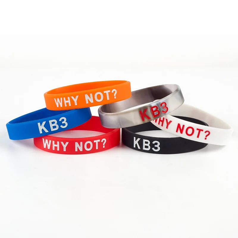 

6Pc KB3 WHY NOT Silicone Bracelet Bangles Men Lovers Sporty Westbrook NO.0 Basketball Sports Letters Wristbands Wholesale SH299