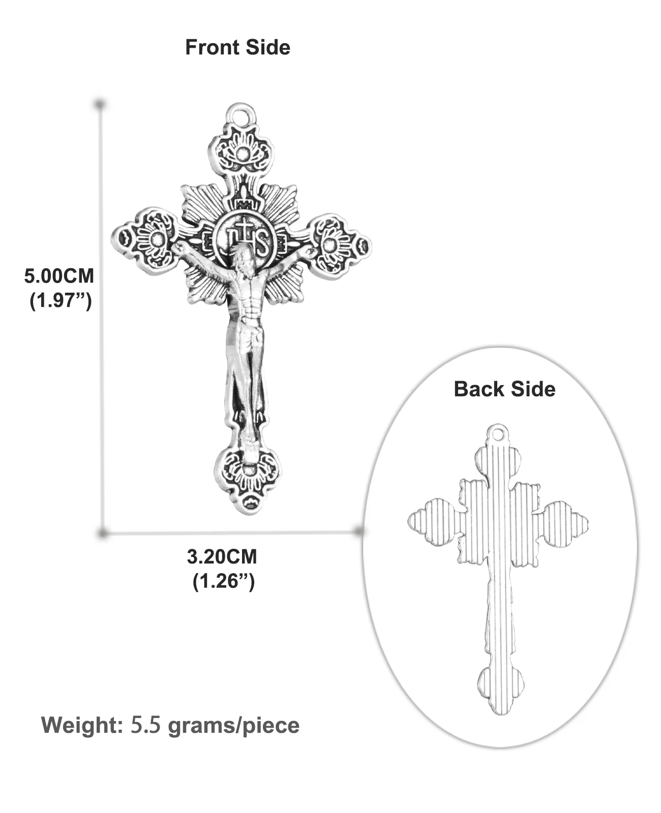 Diyalo 20 Teile/los Katholischen JHS Jesus Kreuzigung Kreuz Anhänger Rosenkranz für DIY Halsketten Schlüsselanhänger Religiöse Schmuck Machen Teile – Detail 1