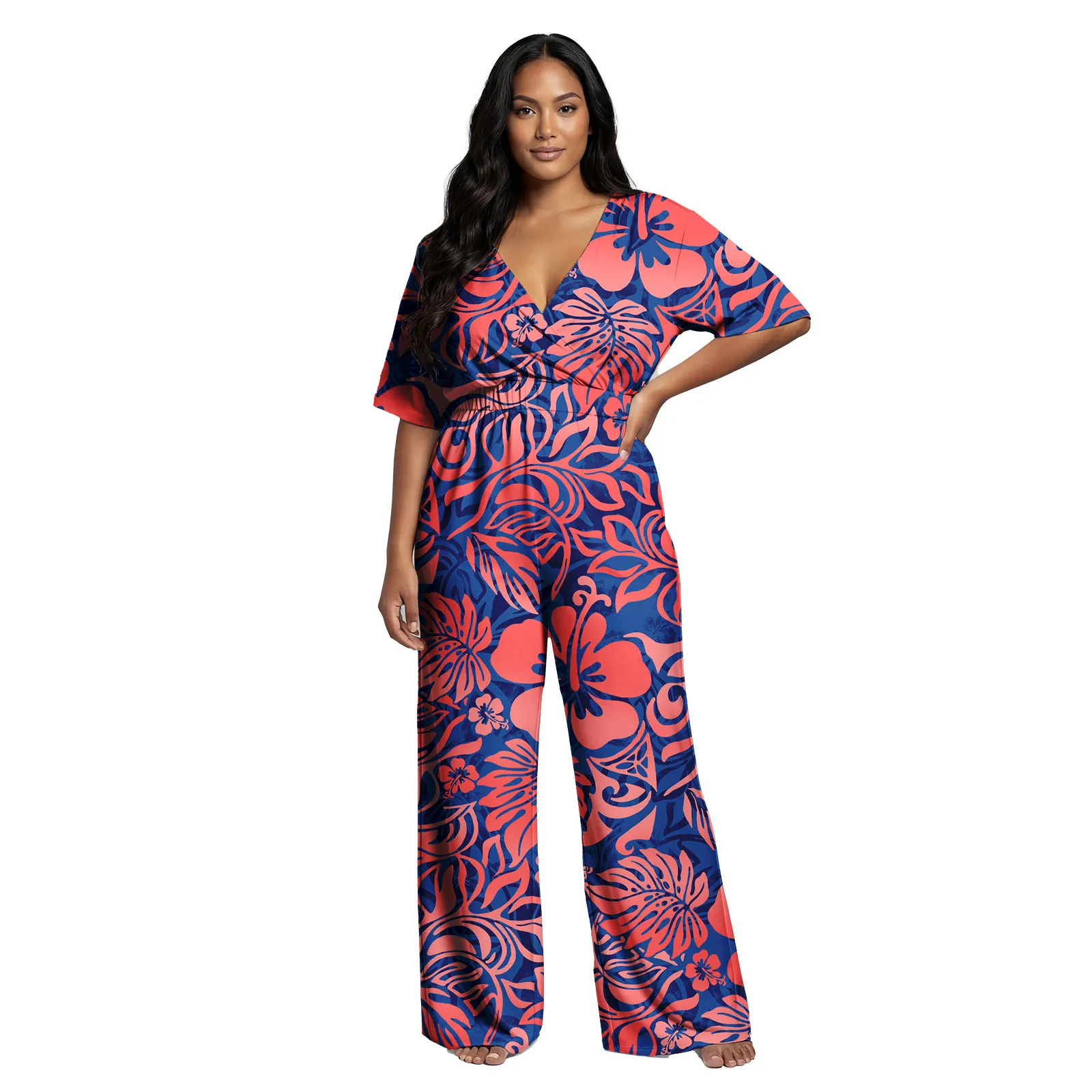 Latest Design Print Hibiscus Custom Ladies Jumpsuit Polynesian Elegant Party Women Romper Samoan Lady Playsuits Hawaiian Clothes