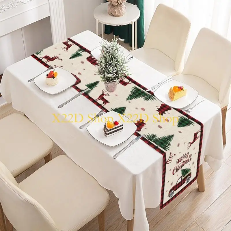 X22D Christmas Table Runner Seasonal Winter Xmas Holiday Ornament Decor for Children Birthday Party Table Ornament Props Gift