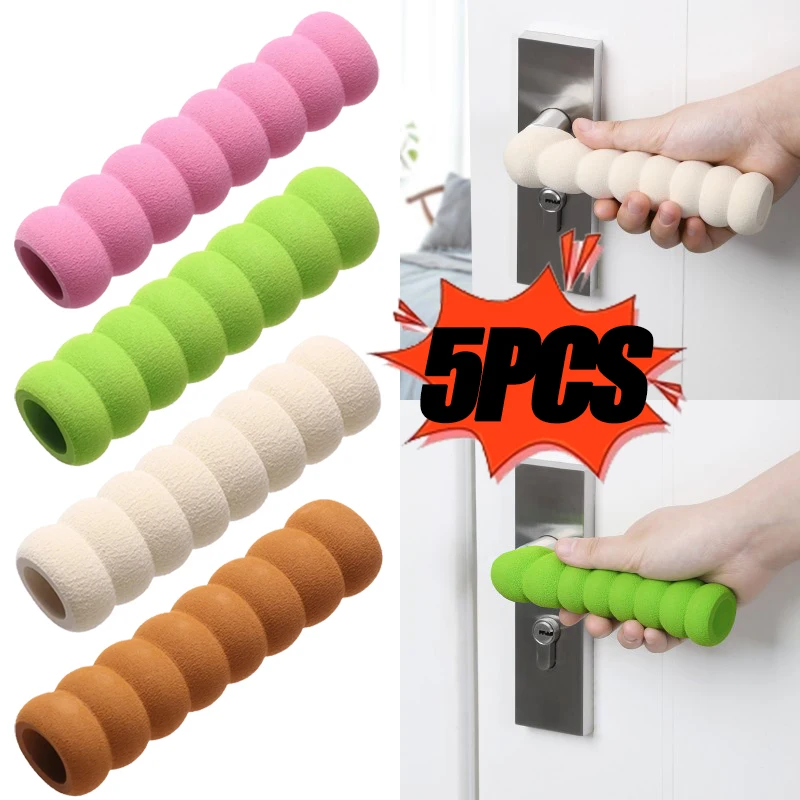 

5/1PCS Soft EVA Rubber Crash Pad Door Handle Stopper Round Door Knob Foam Cover Furniture Protector Baby Safety Static-free Cute