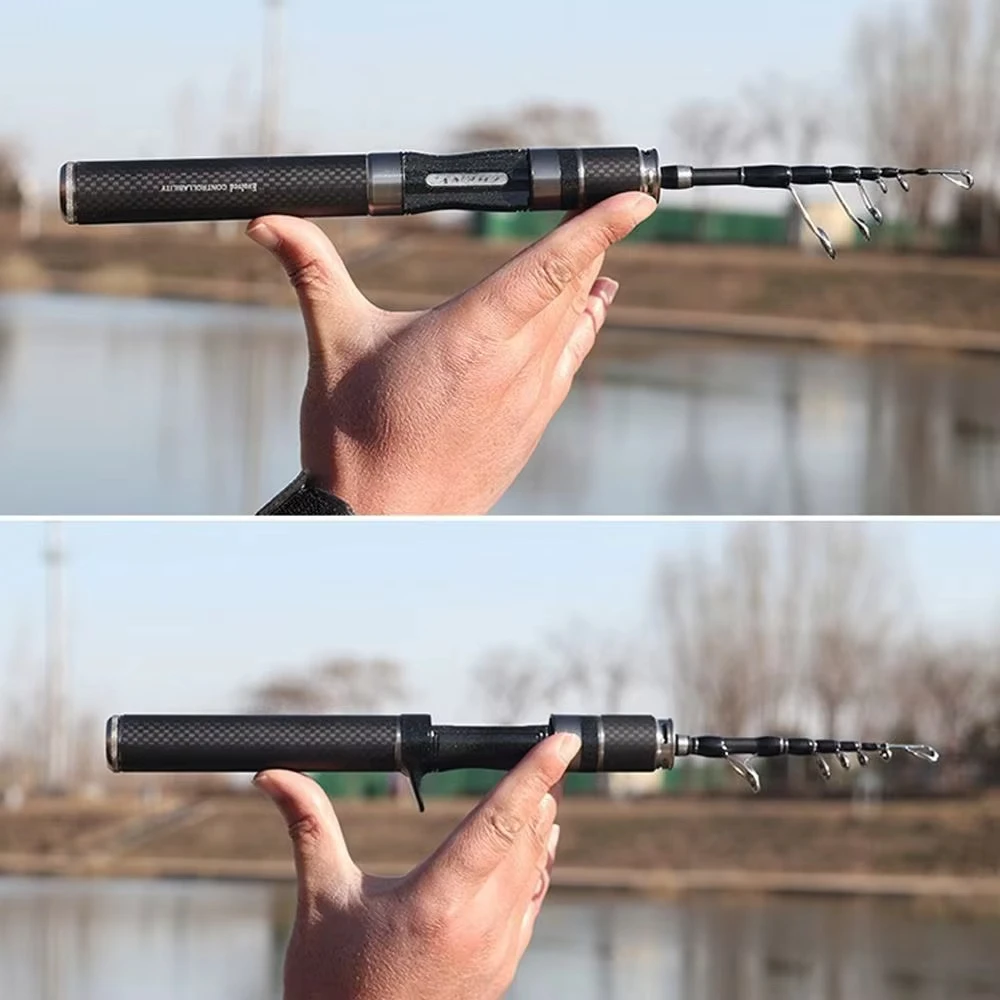 UL Telescopic Fishing Rod Complete Set Cast Rod Spin Cast Fishing Reel Combination Ultra Short Fishing Rod Set