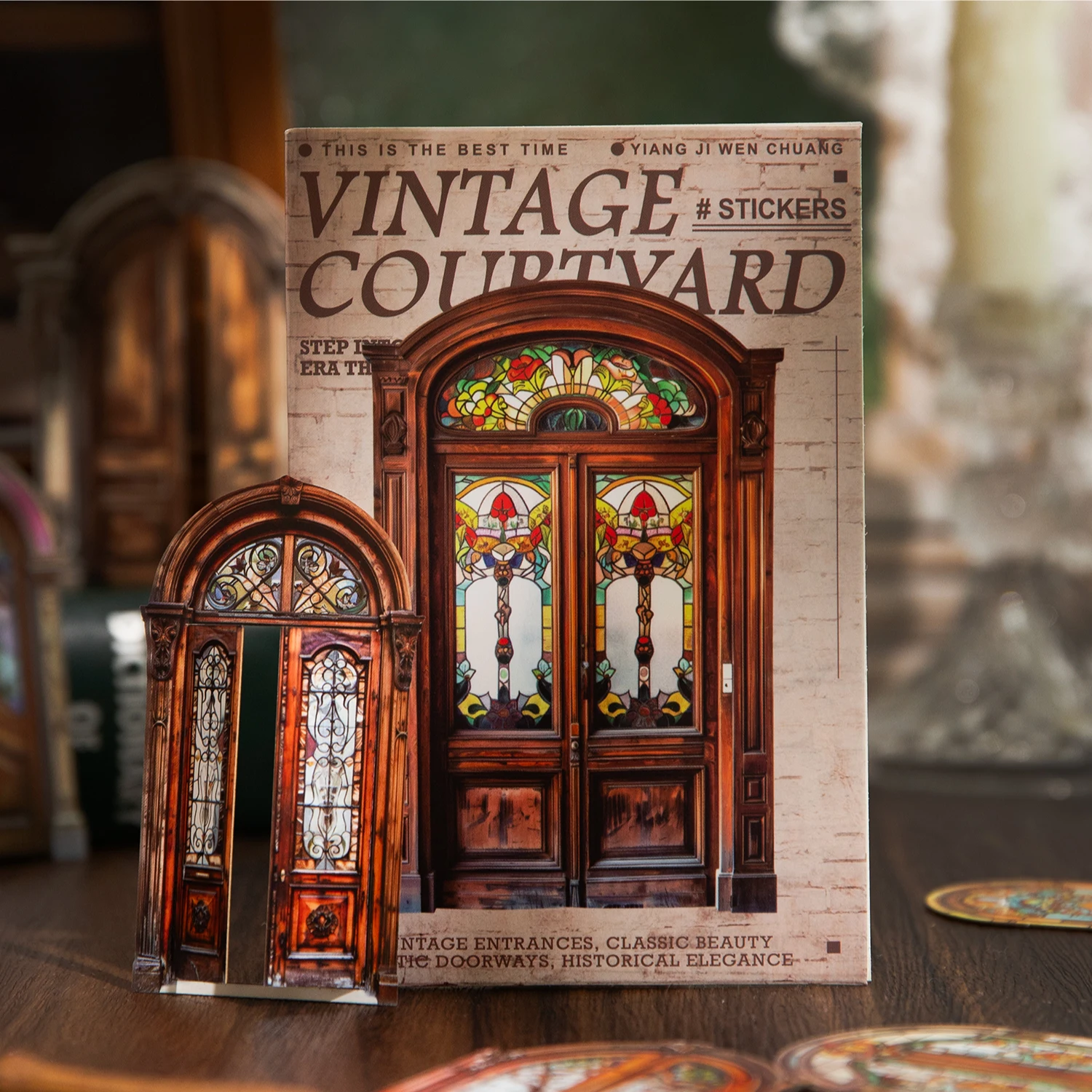 Vintage Door Frame Sticker Pack 10 Sheets/Bag Scrapbook Stationery DIY Journal Phone Case Notebook Decoration