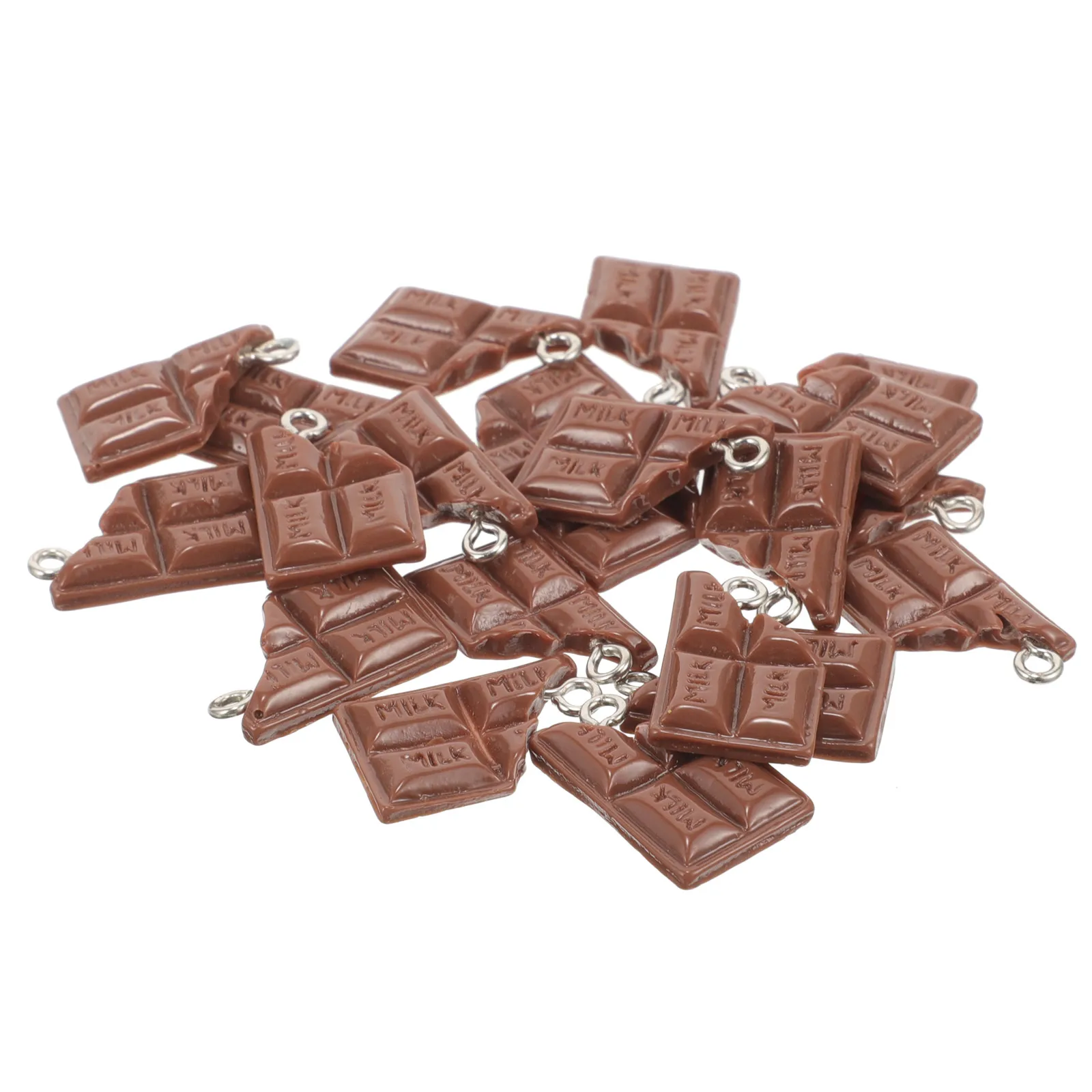 

20Pcs Realistic Chocolate Charms DIY Jewelry Supplies for Earrings Necklace Keychain Pendant Craft Food Keychain Charm