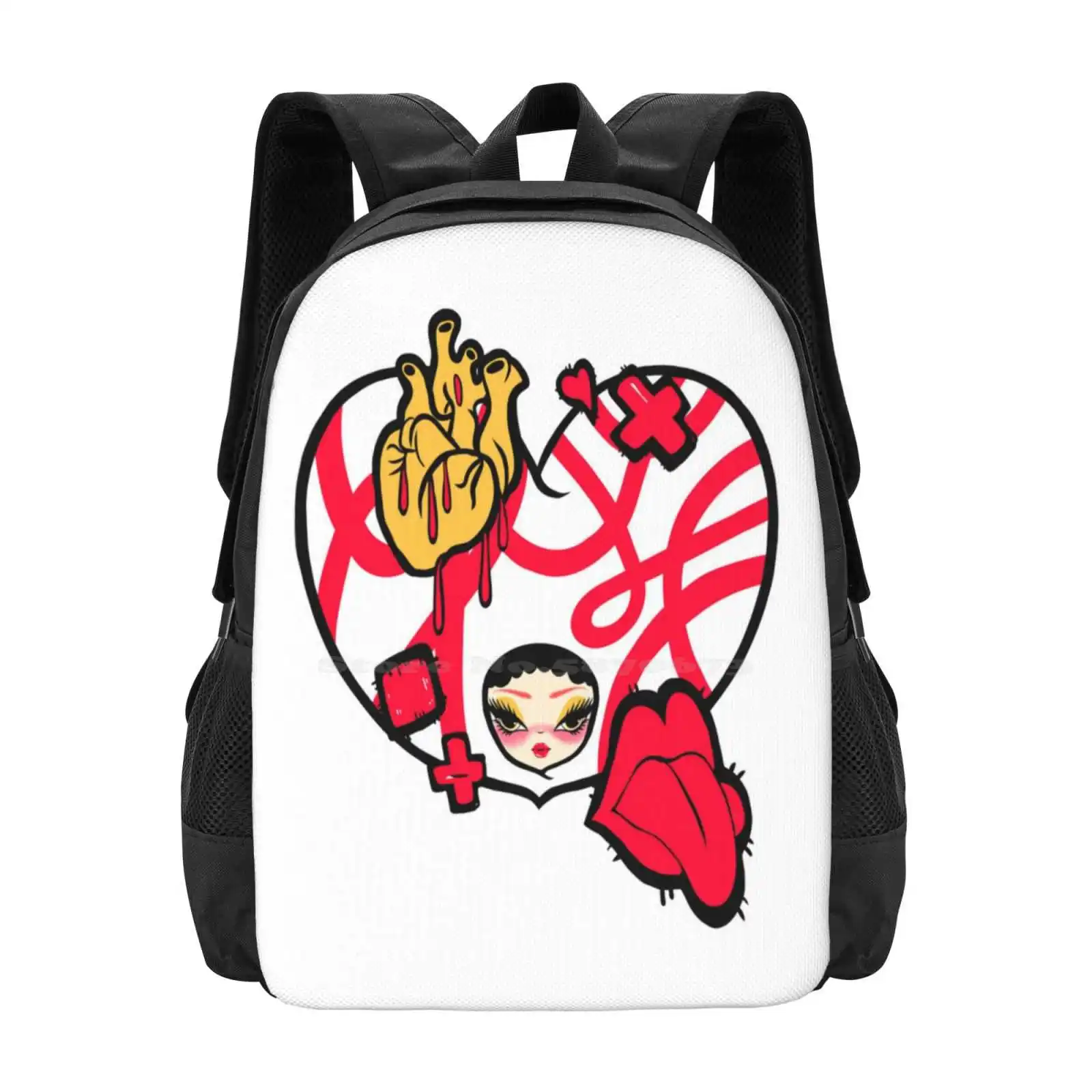 

Школьные ранцы с сердечками, дорожный рюкзак для ноутбука, манга, аниме, японское искусство, Ukiyoe