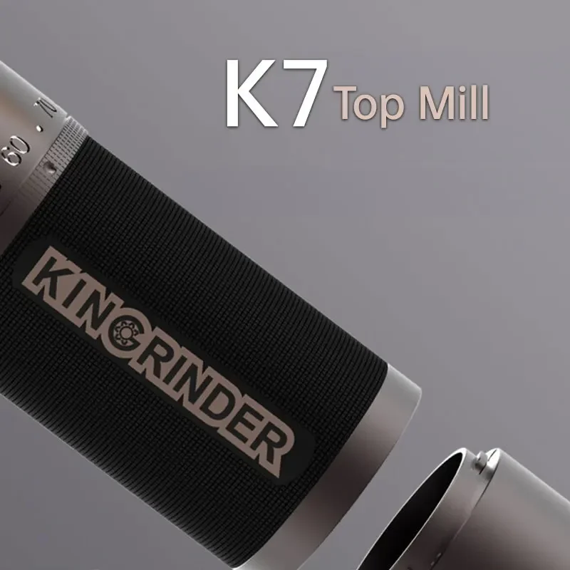 Kingrinder K7 Manual Coffee Grinder Capacity 35g Titanium Tapered Burr Magnetic Attraction Powder Bottle Coffee Bean Grinder