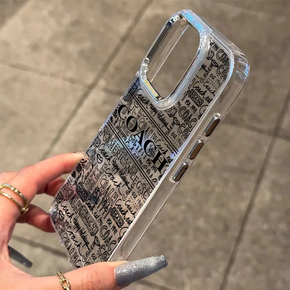 Funda transparente con cerezas C-Coach-s para iPhone 17e 17 16e 16 15 14 13 12 11 mini Pro Max X XR XSMAX 8 7 Air Plus 2