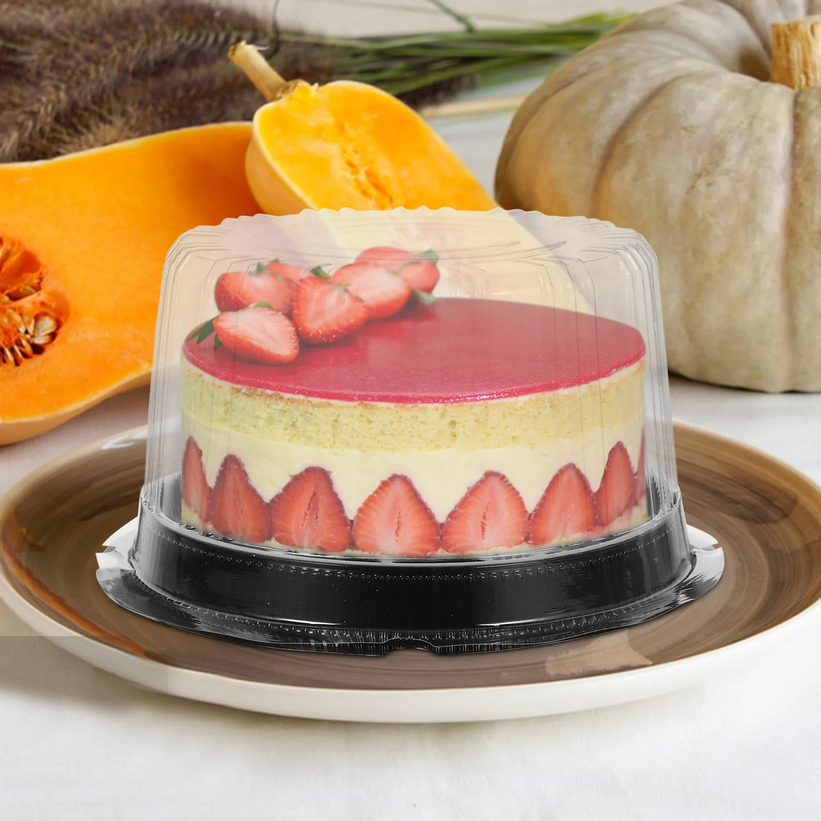 

10 Pcs Clear Cake Holder Transport Container Lid Packaging Boxes with Cover Carrier