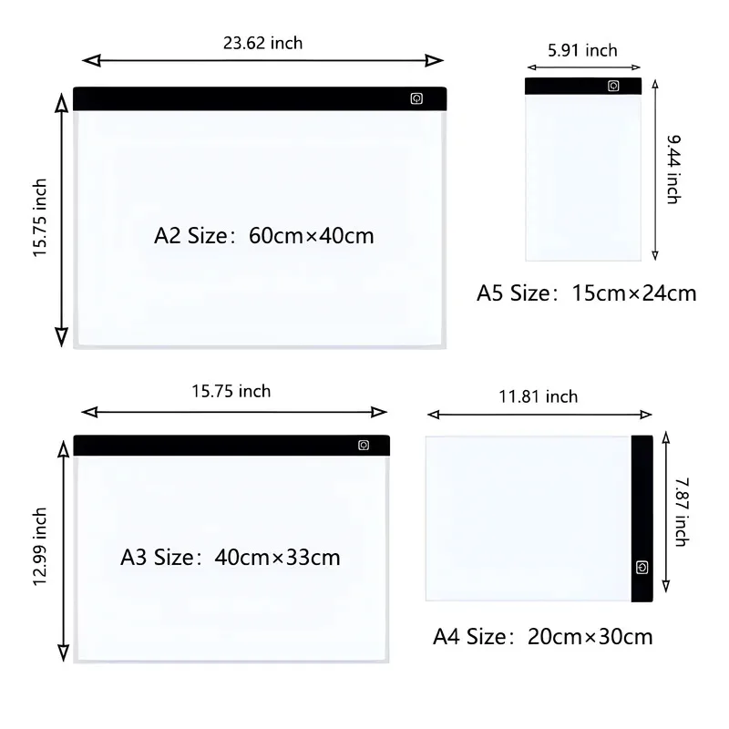 A3/A4/A5 LED Tracing Board - Dimmable Drawing Pad for Kids, Painting Tool & Educational Gift for Children