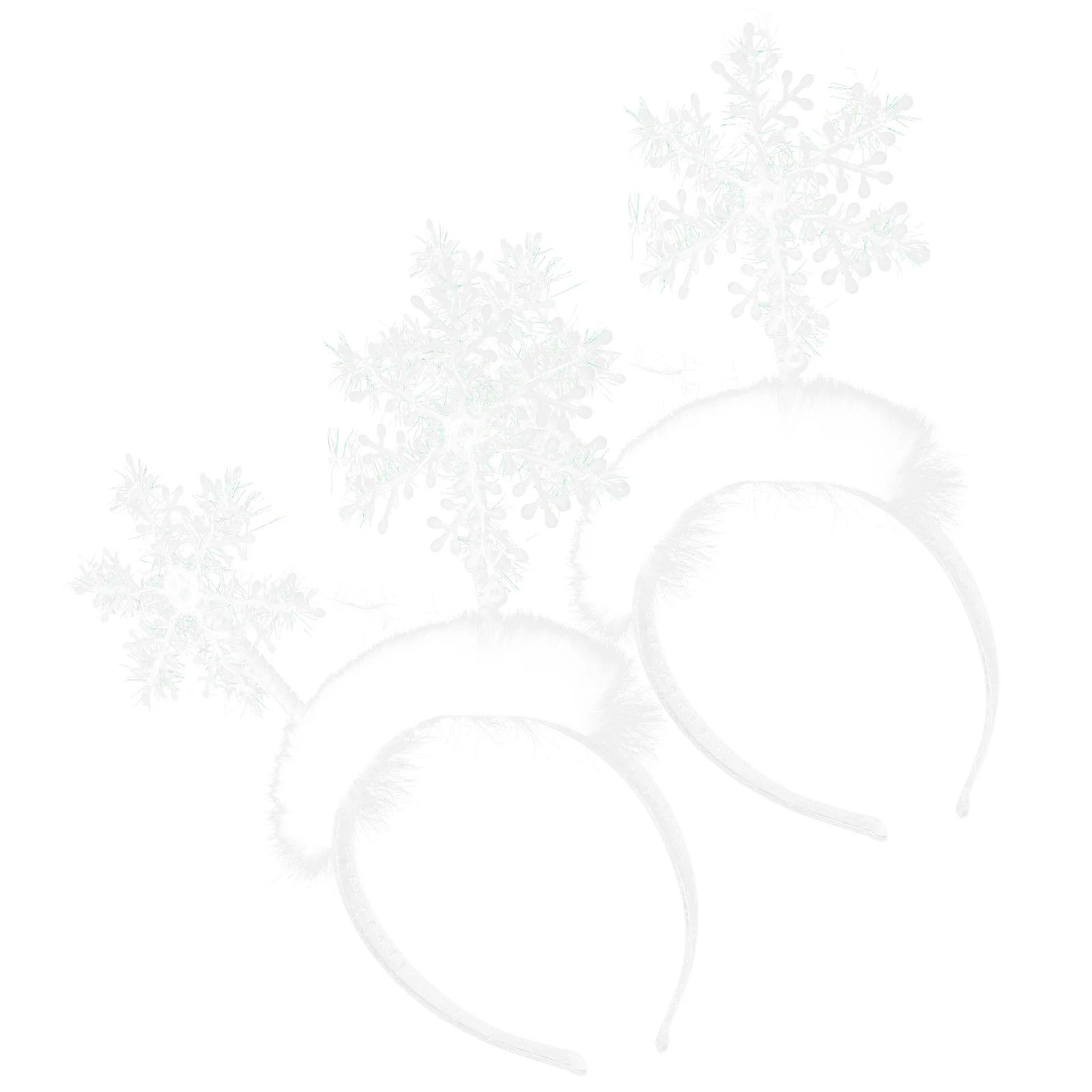 

2 Pcs Christmas Hair Clips Snowflake Headband Halloween Costumes Feather Snowflakes Headdress Sticker