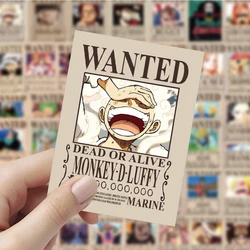 10/30/60pcs Cool One Piece Wanted Posters Stickers Anime Decal Diary Notebook Phone Decoration Wall Cartoon Graffiti Sticker Toy