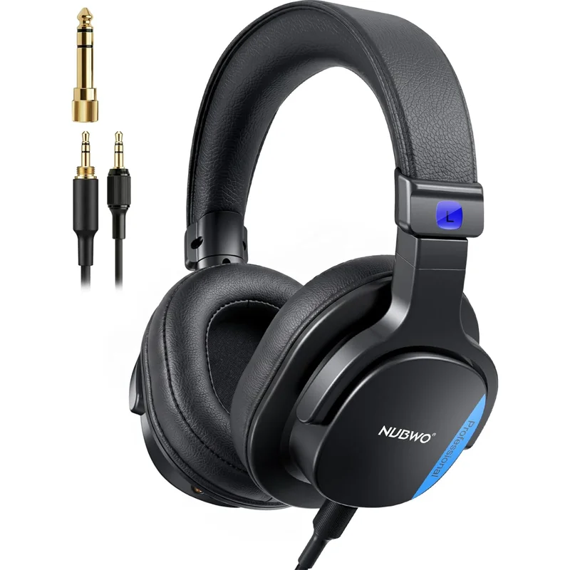 NUBWO HD01 Studio-Kopfhörer Kabelgebundene Hi-Res Over-Ear-Kopfhörer Leichte Geschlossene DJ-Kopfhörer für Klavier Gitarre AMP Aufnahme