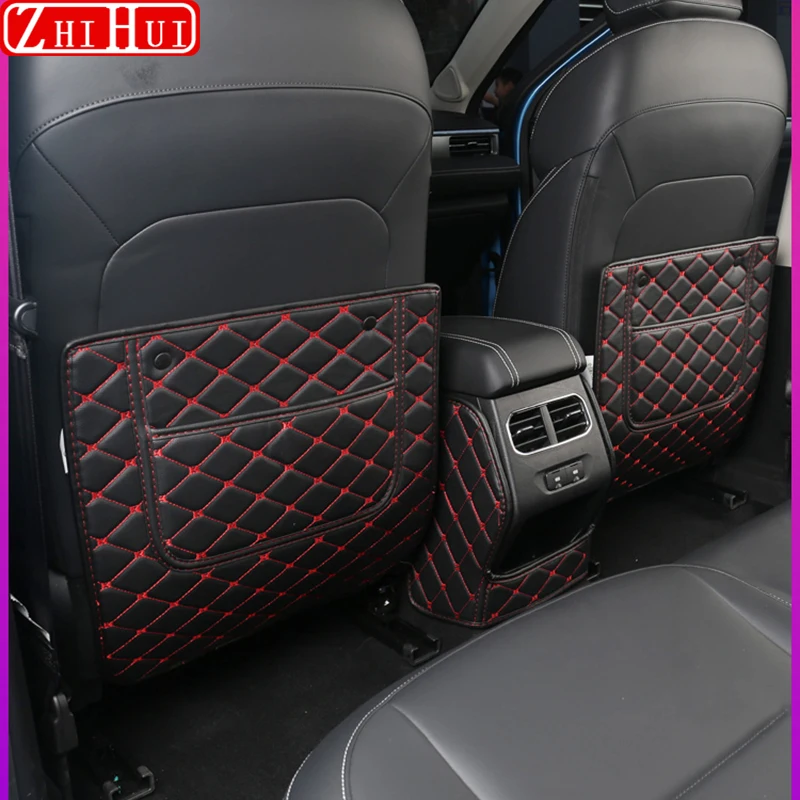 For Haval M6 2024 2023 2nd Gen M6 Plus Car PU Leather Anti Kick Mat Pad Anti-kick Protector Mats Seat Back Protector Accessories