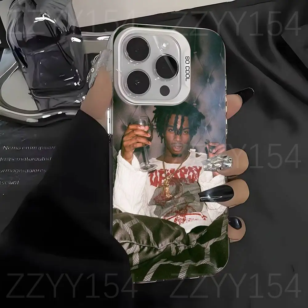 P-Playboy Carti I Am Music Phone Case Para iPhone 17,16,15,14,13,12,X,8,Pro,Max,Plus,E,SE4,Air,Mini Branco IMD Fosco