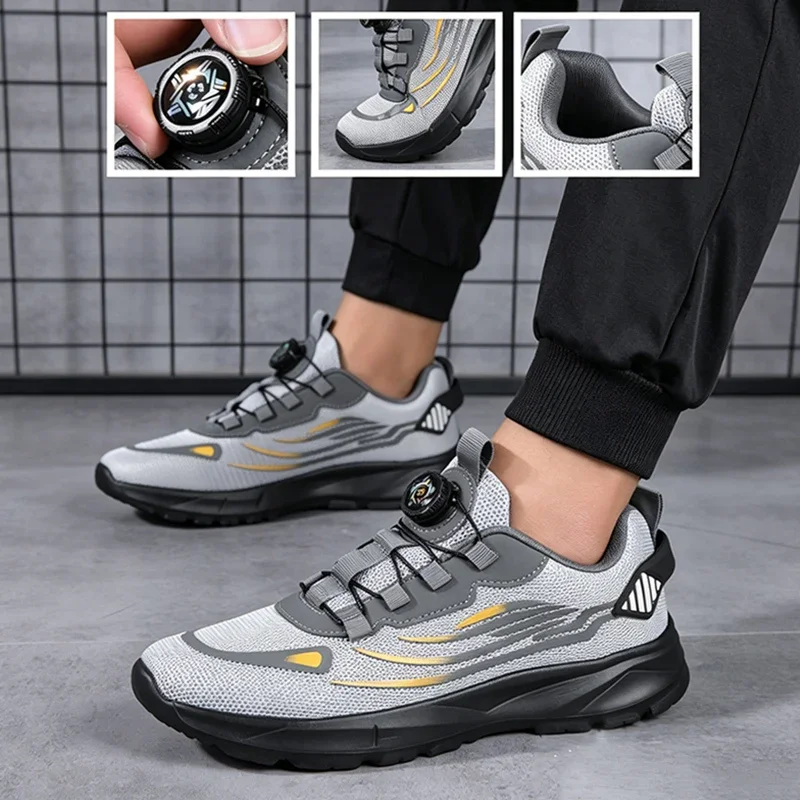 Breathable Mesh Men Shoes Trendy Lightweight Walking Flats Plus Size Male Tennis Sneakers Outdoor Running Fitness Shoes