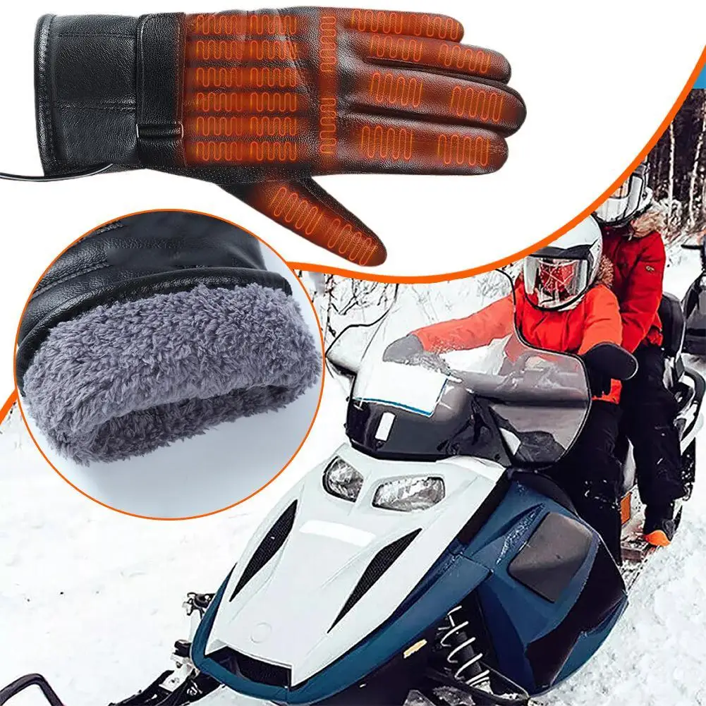 

1 Pair USB Heating Gloves Rechargeable Electric Heating Gloves Screen Touch Warm Gloves Fishing Gloves For Outdoors Ski Motor