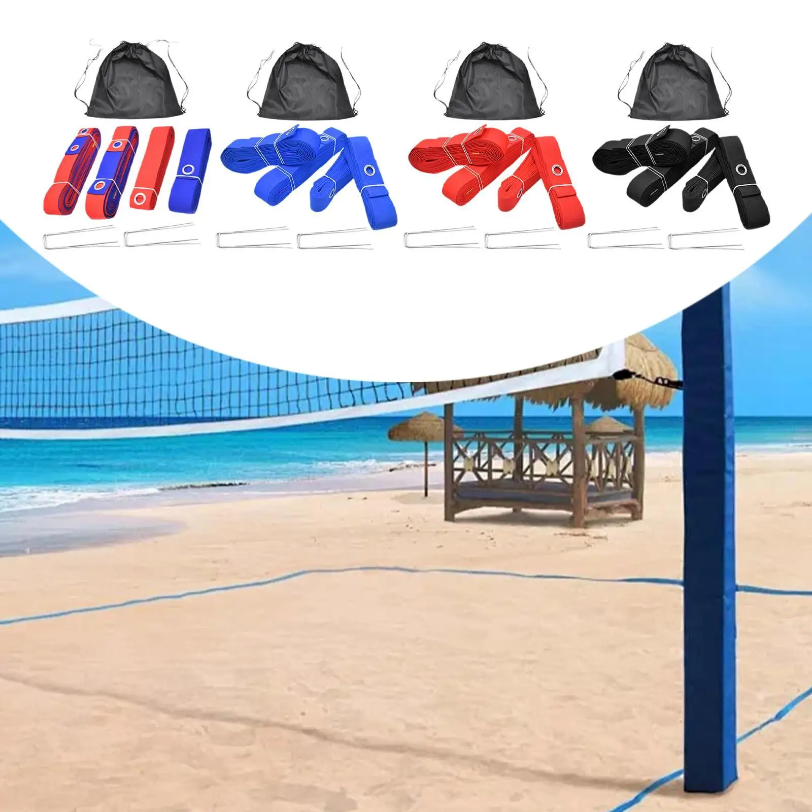Beach Volleyball Lines Court Marker Workout with Drawstring Bag Lines Marker for Outdoor Sports Beach Sand Grassland Training