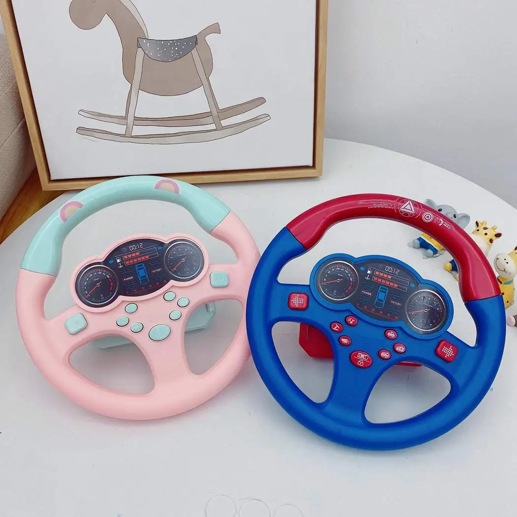 Multi-Sensory DriveSim Wheel - 7 Sound & Light Modes Kids Steering Wheel Toy with Real Engine Vibration