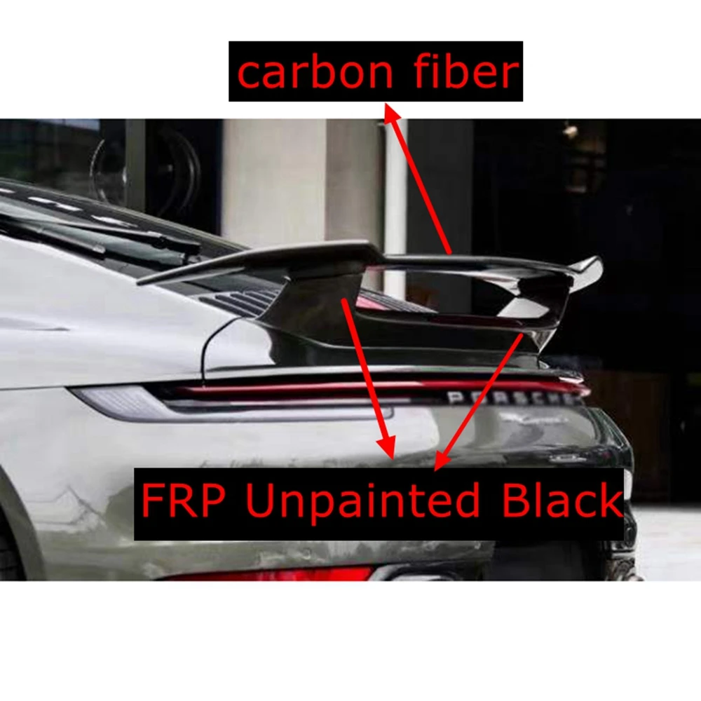 New Sport Design Carbon Fiber FRP Auto Wing Spoiler Rear Trunk Lip Spoilers Fit for Porsche Carrera 911 992 2019 2020 2021 2022