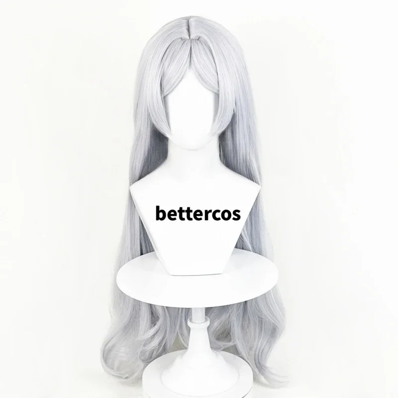 Frieren Cosplay Wig Anime Frieren At The Funeral 85CM Long Silver White Wigs Heat Resistant Synthetic Wigs image 3
