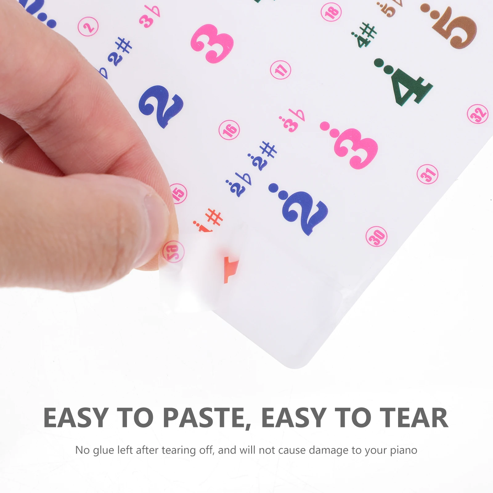 

2 Sheets Beginner Keyboard Stickers Transparent Piano Keyboards Electronic Organ Number for Pianos