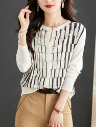 Nowy elegancki miękki sweter zwężane koszule sweter sweter wiosna lato swobodny sweter koszulki zwykłe koszule bluzki z dzianiny