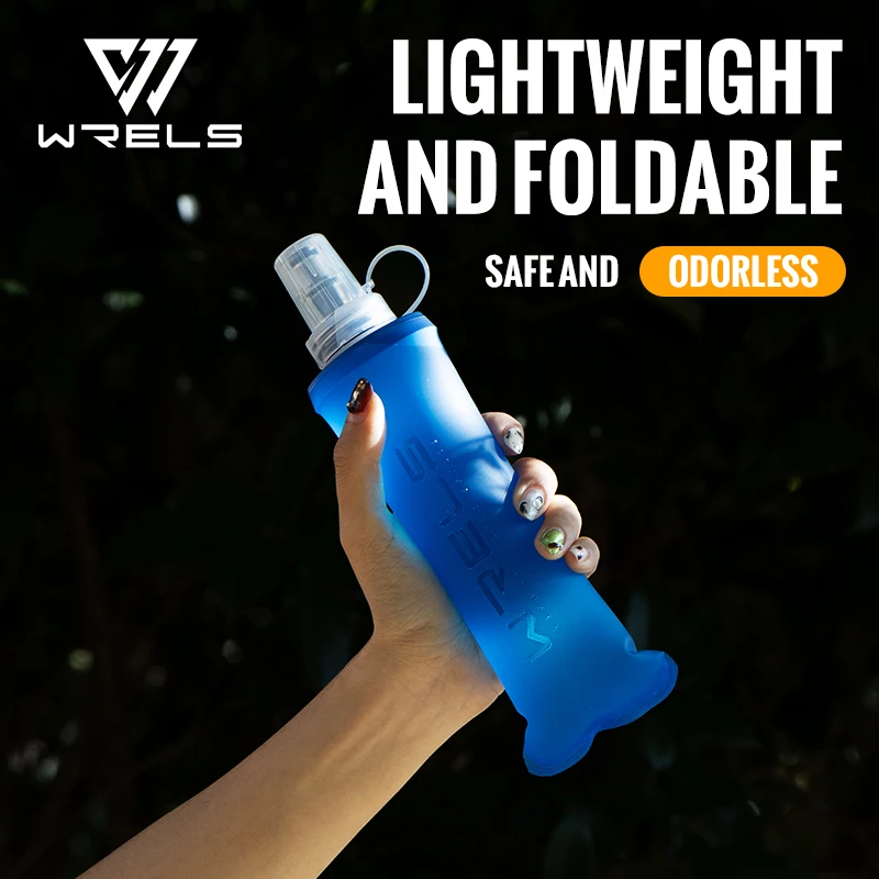 WRELS 250 ml 500 ml Zachte Kolf Opvouwbare Opvouwbare Waterfles TPU BPA Gratis Outdoor Sport Draagbare Waterzak Running Camping
