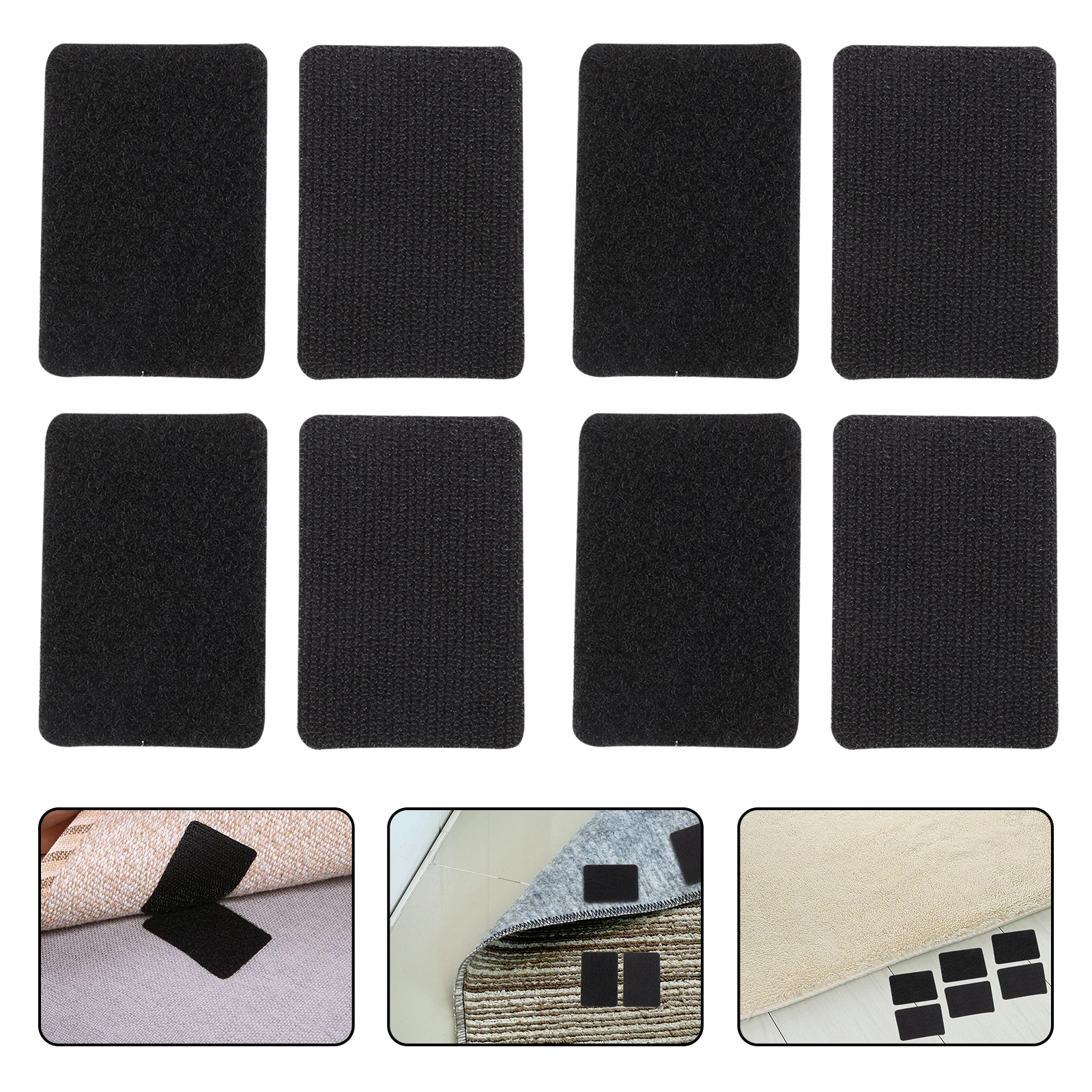 

12pcs PVC Anti Slip Mat Dense Hook Loop Strong Adhesion Washable Reusable Rug Pads Sofa Grips Floor Mat Hardwood Invisible Tape