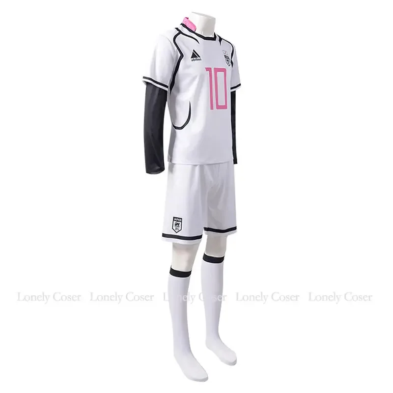 Disfraz de Cosplay de Sae Itoshi, peluca de bloqueo azul de Anime, equipo Royale juvenil No.10, uniforme de camiseta de fútbol, U-20 japonés, juego de rol para hombres y niños yj/1