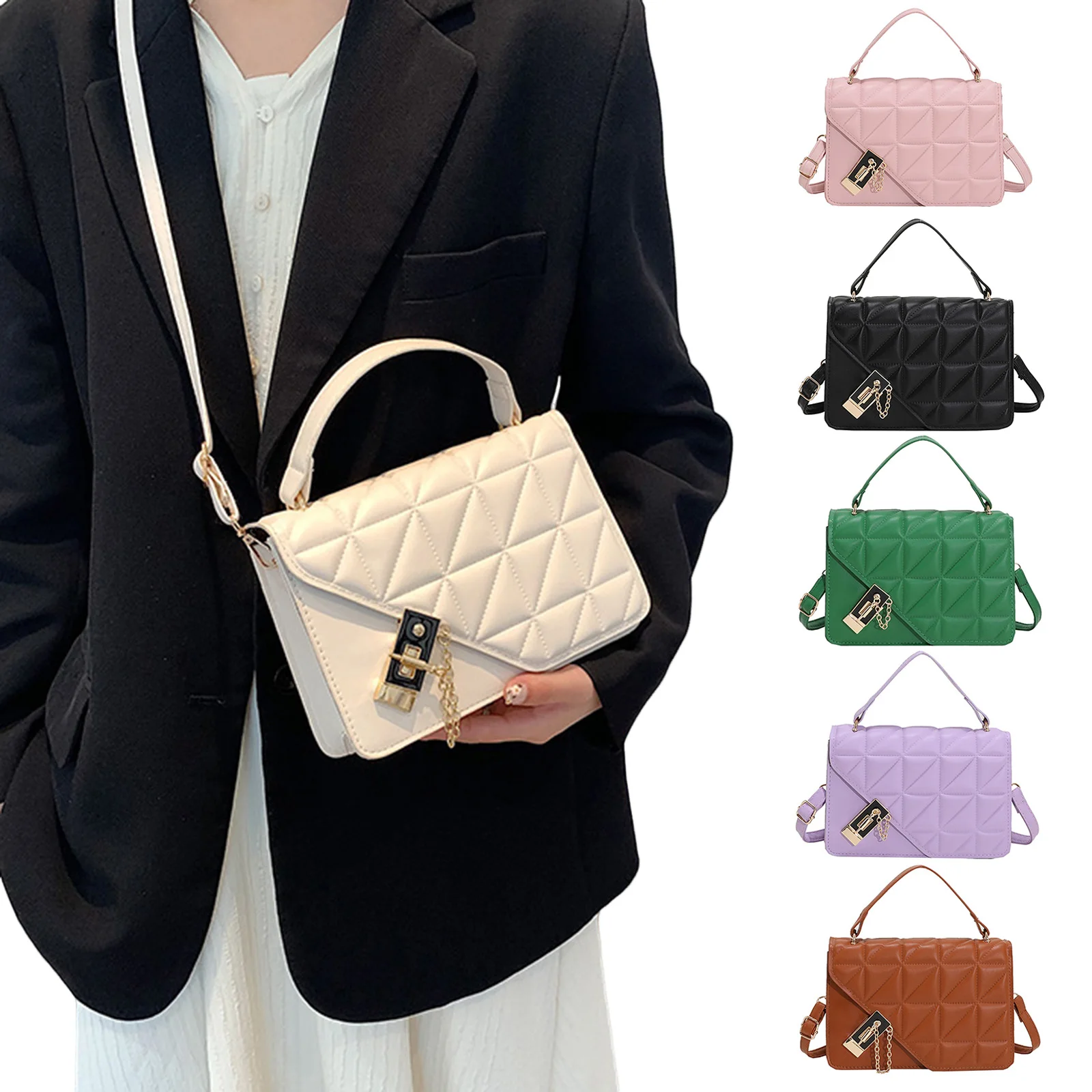 bolsa-de-ombro-feminina-crossbody-tote-pure_color-diamante-acolchoado-padrao-design-versatil-para-viagens-de-viagem-namoro