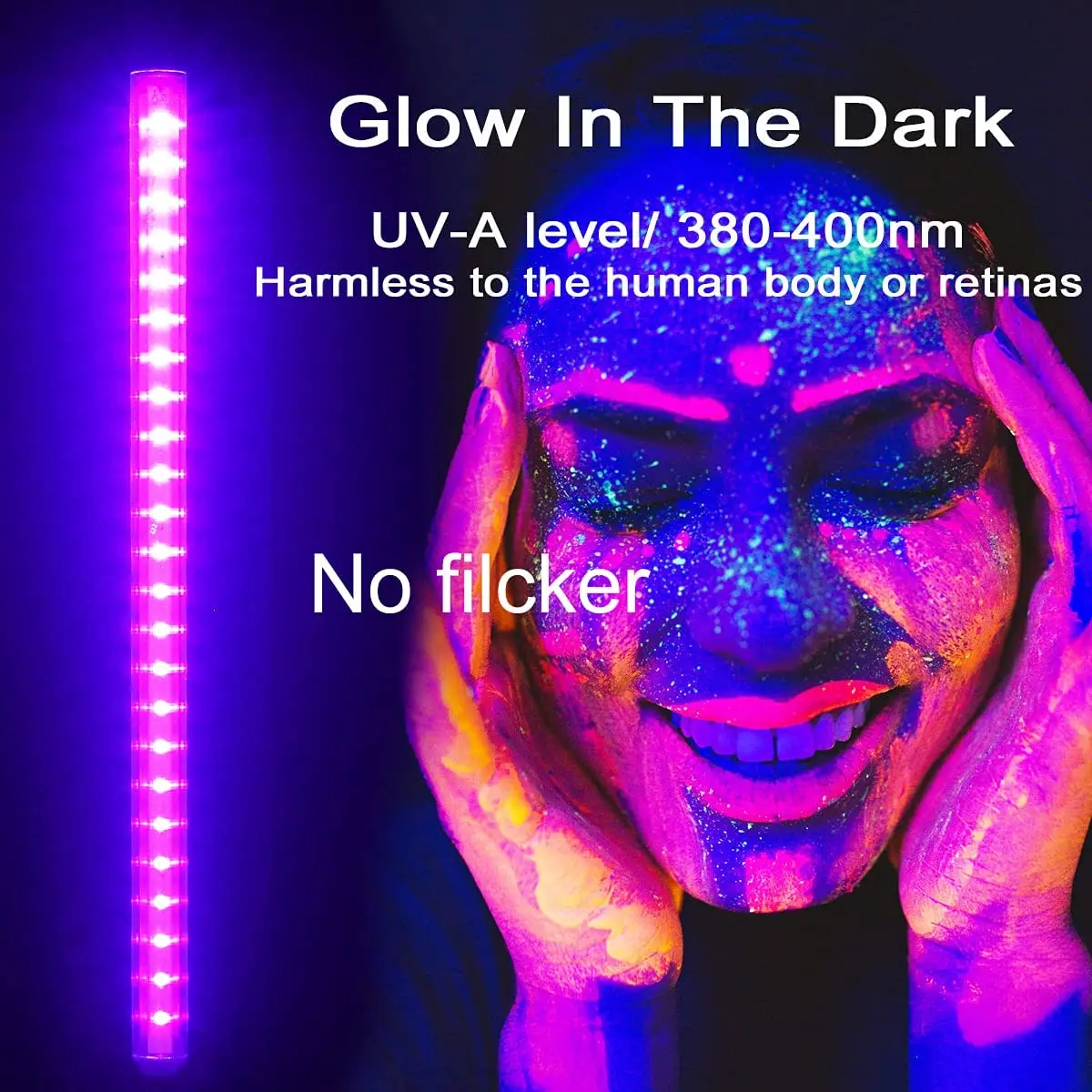 Black Light Bar UV Blacklight Strip for Glow Party LED Party Supplies for Body Paint Stage Fluorescent Tapestry Poster Club