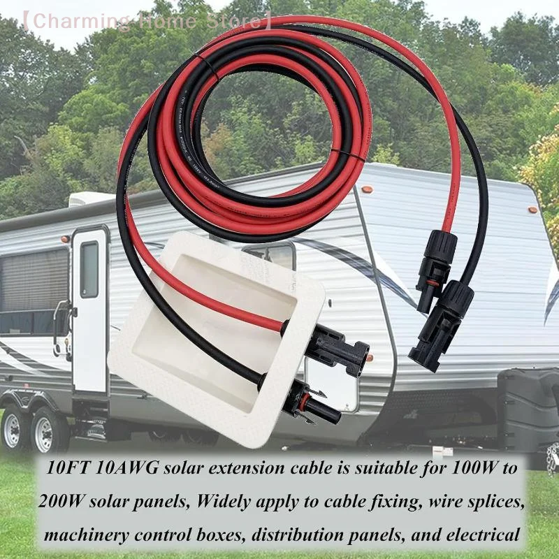 【M】Weatherproof Solar Connector Entry Gland with Extension Cable, IP68 Waterproof Housing for RV Campervan Roof PV System