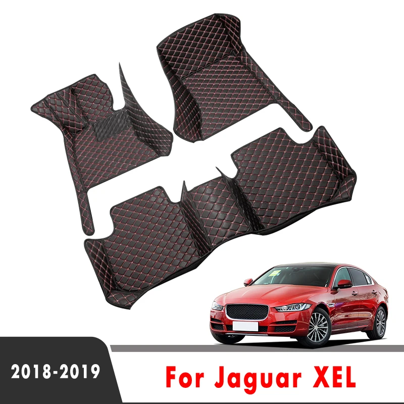 

Car Floor Mats For Jaguar XEL 2019 2018 Auto Interiors Accessories Styling Custom Artificial Leather Front And Rear Foot Pads