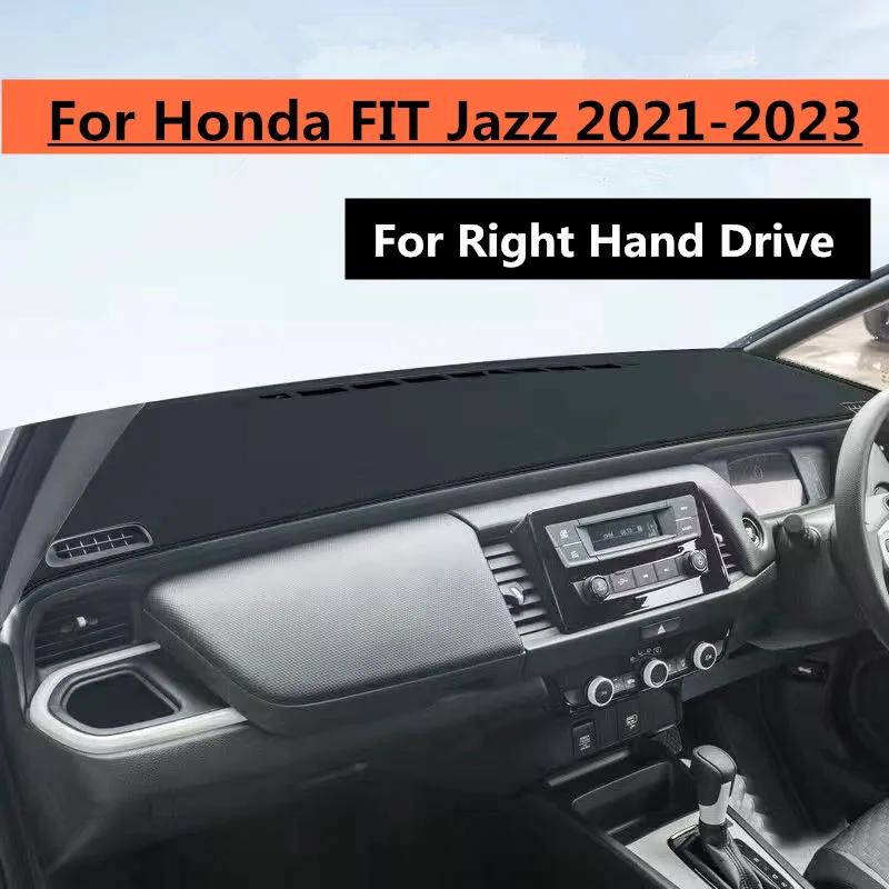 

For Honda FIT Jazz 2021-2023 RHD Leather Car Dashboard Cover Dash Protector Mat