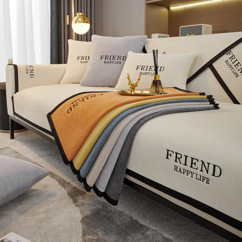 

Luxury Sofa Cushion Living Room Chenille Non-slip Sofas Towel Couch Cover Corner Sofa Towes Seat Pad Home Protection Covers S108
