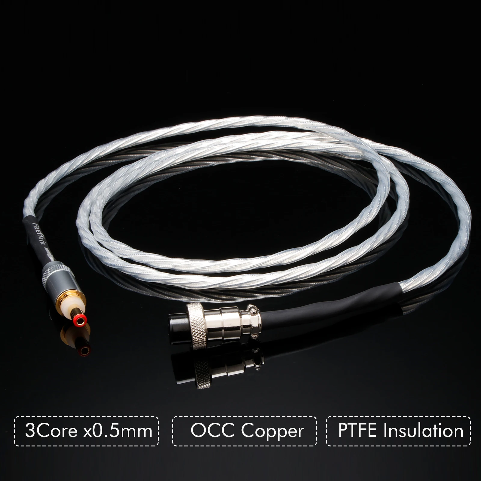 Hifi GX16 to DC2.1/DC2.5 Cable OCC Silver-Plated Double Shield Digital Cable Use for Audiophile Speaker Amplifier CD/DVD Player