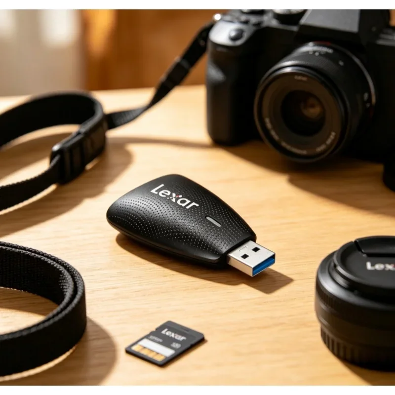 Lexar USB 3.0 Card Reader Dual Slot Design Read SD and TF Cards at Same Time High Speed Adapter for Camera Memory Cards