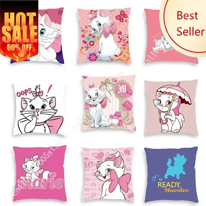 

Marie Cat Pillowcase Disney Cartoon Pillow case Soft Sofa Bed Decoration Child Holiday Party Boy Girl Gifts Custom Pillow Cover