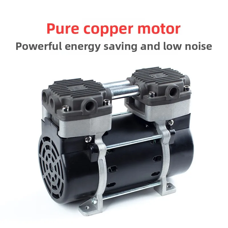 220V50 هرتز 180 واط مضخة تفريغ صامتة صغيرة خالية من الزيت مضخة تفريغ مضخة الضغط السلبي 27L/دقيقة -95KPA مناسبة للأغذية والطبية