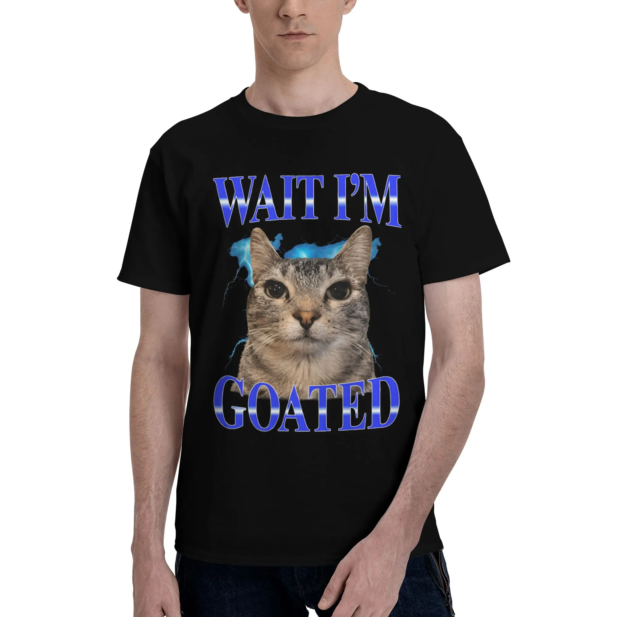 New Arrival Wait I'M Goated Funny Meme T Shirt for Men Women  Pure Cotton Tee Shirt Short Sleeve Clothing