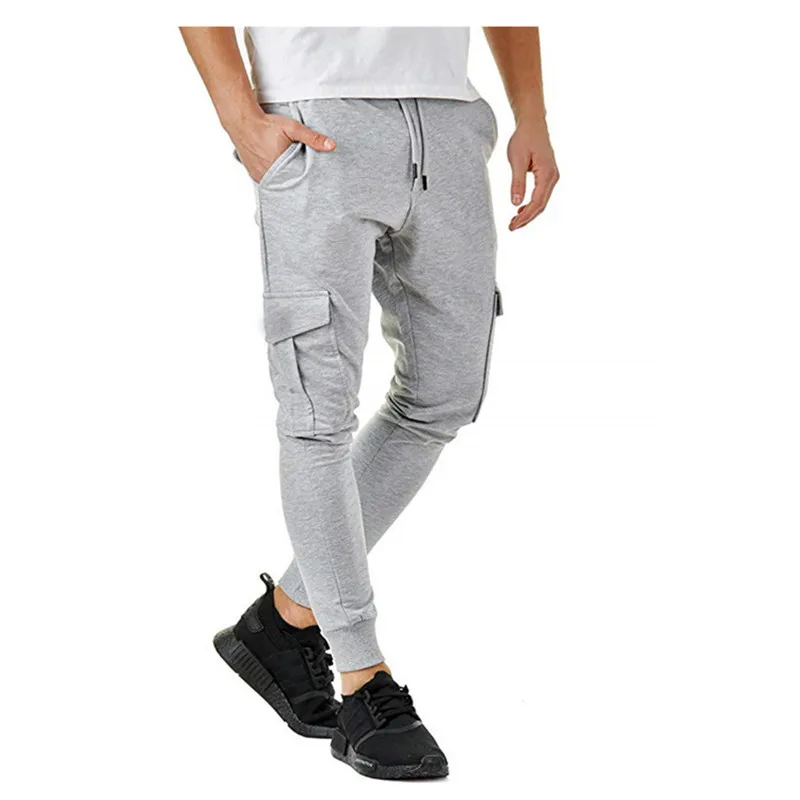 

Fashion cargo Multi-pocket Joggers Sweatpants Men Drawstring Solid Casual Pants Oversize Baggy Track Pants 2021 plus size