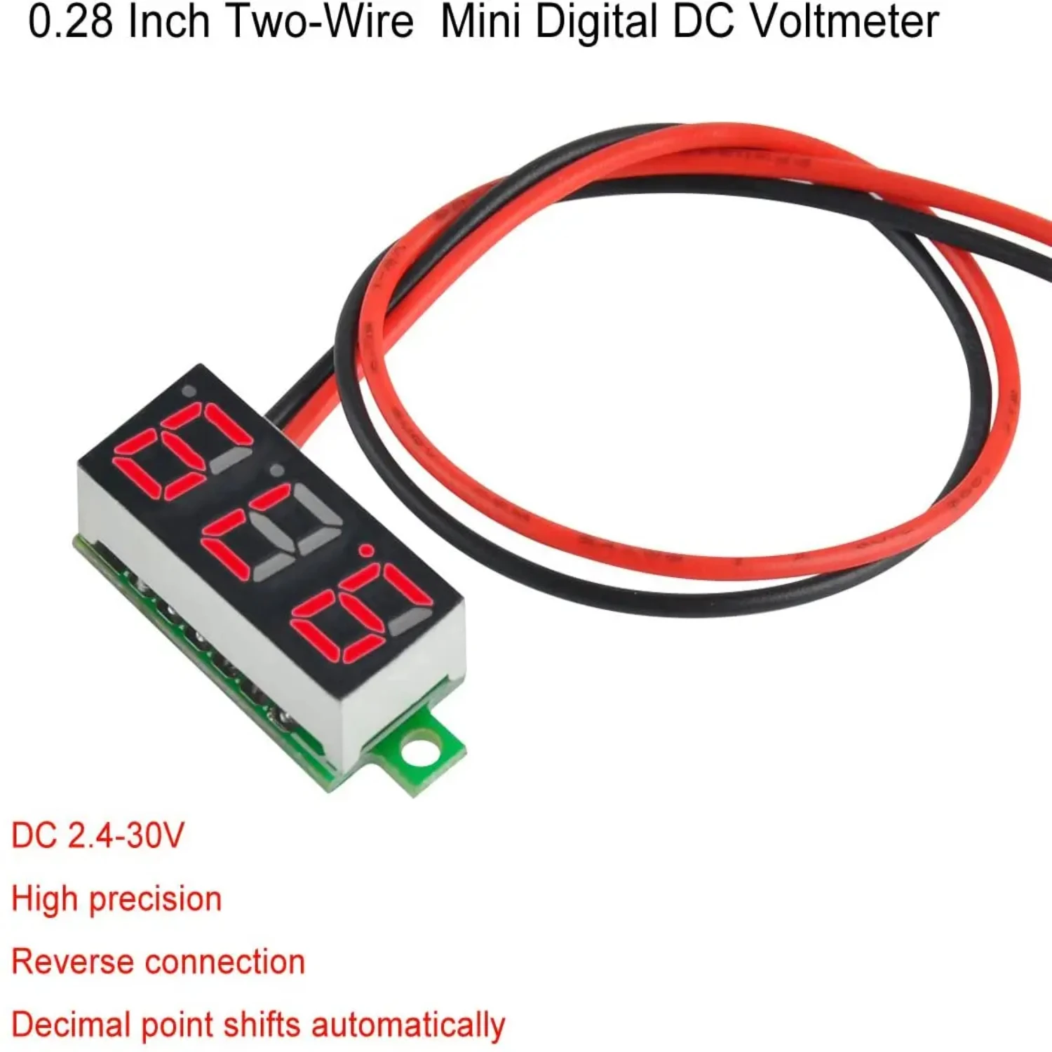 Compact & Lightweight Mini Portable 12V Digital Car Voltage Meter Tester - Ideal for Monitoring 0-100V (Red/Green/Blue/Yellow)