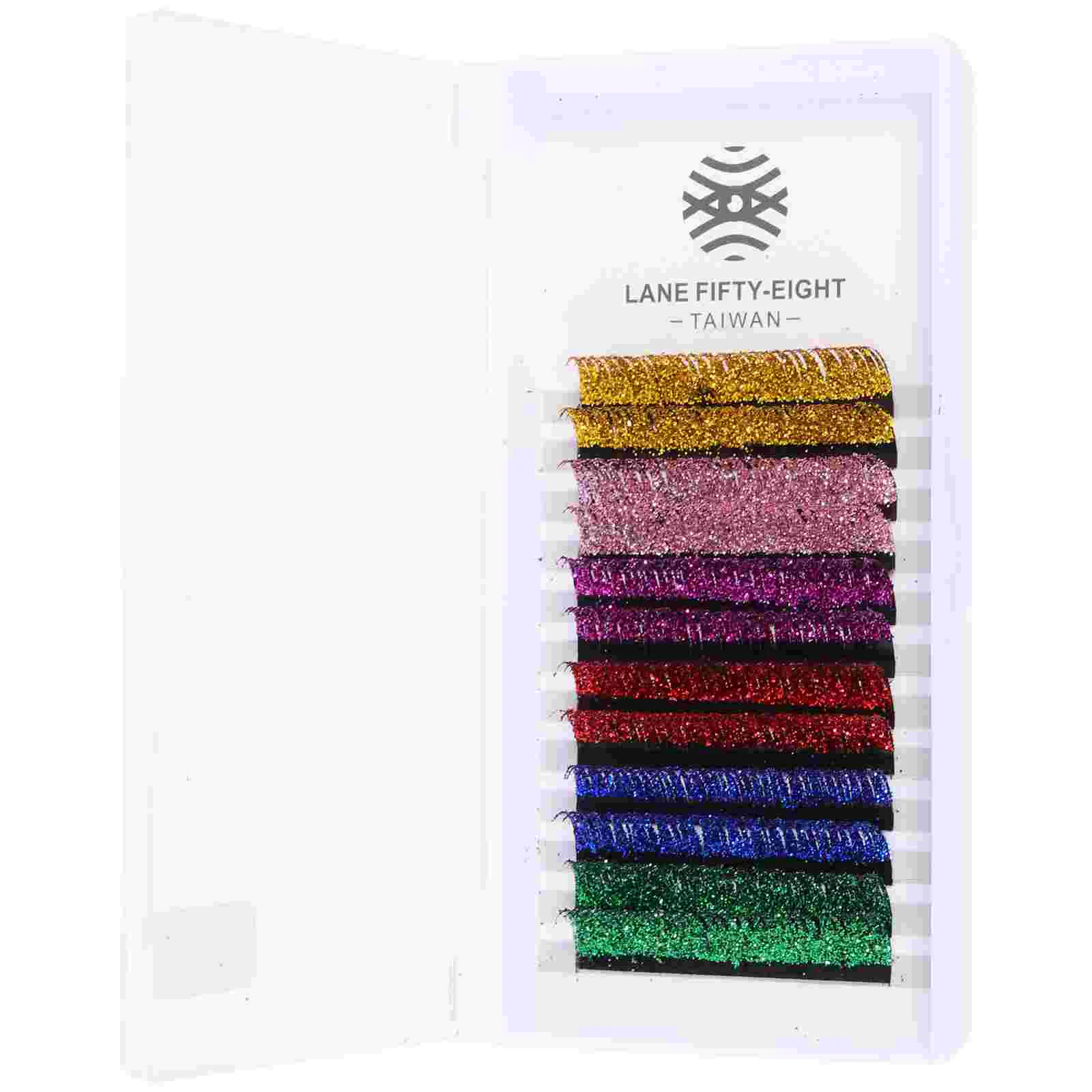 

6 Pairs Glitter Colored Lash Extensions Fake Eyelashes DIY Makeup Supplies For Eye Makeup glitter lash extensions