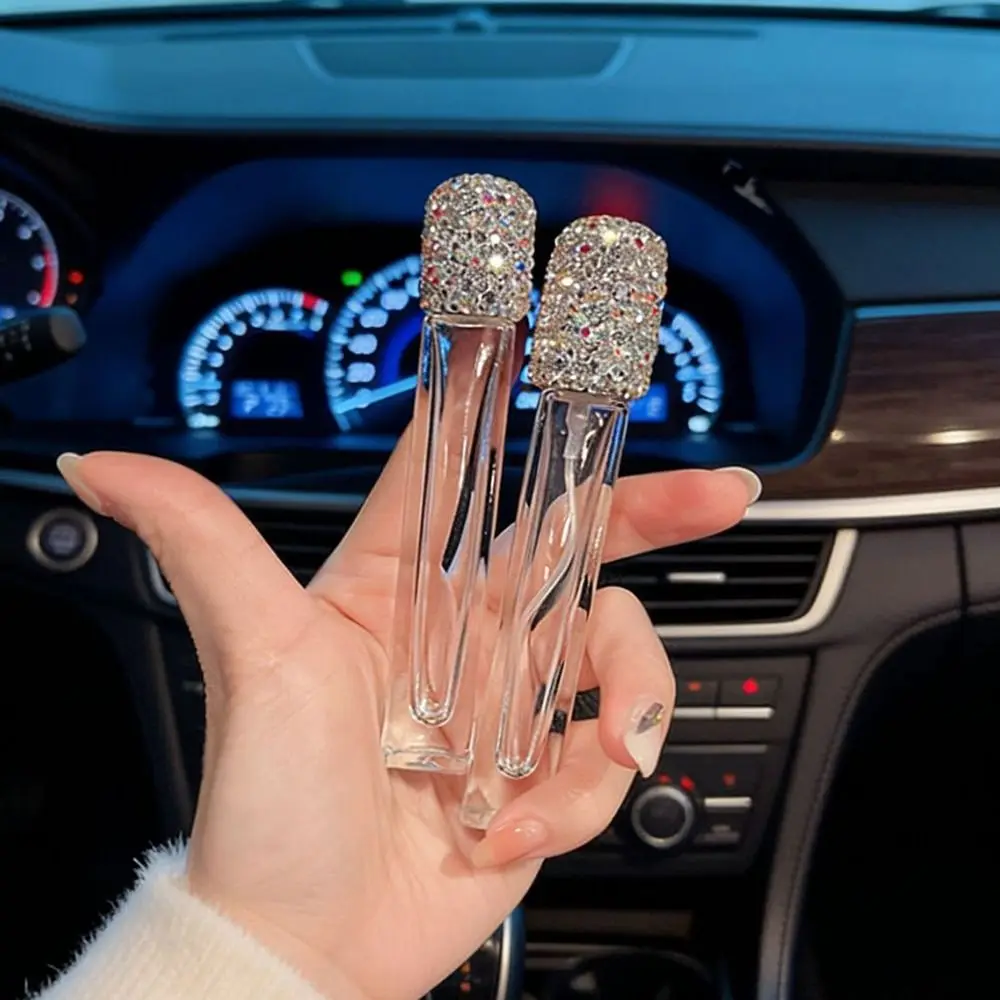 Luxury Creative Rhinestone Bottle 10ML Refillable Spray Bottle Decorative Leak-proof Rhinestone Oil Diffuser Bottle Container