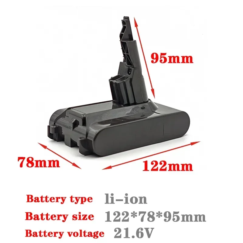 V7/SV11 12.8Ah 21.6V For Dyson Battery Longer Runtime and Stronger Suction Replacement V7 Animal Trigger Motorhead Pro Fluffy