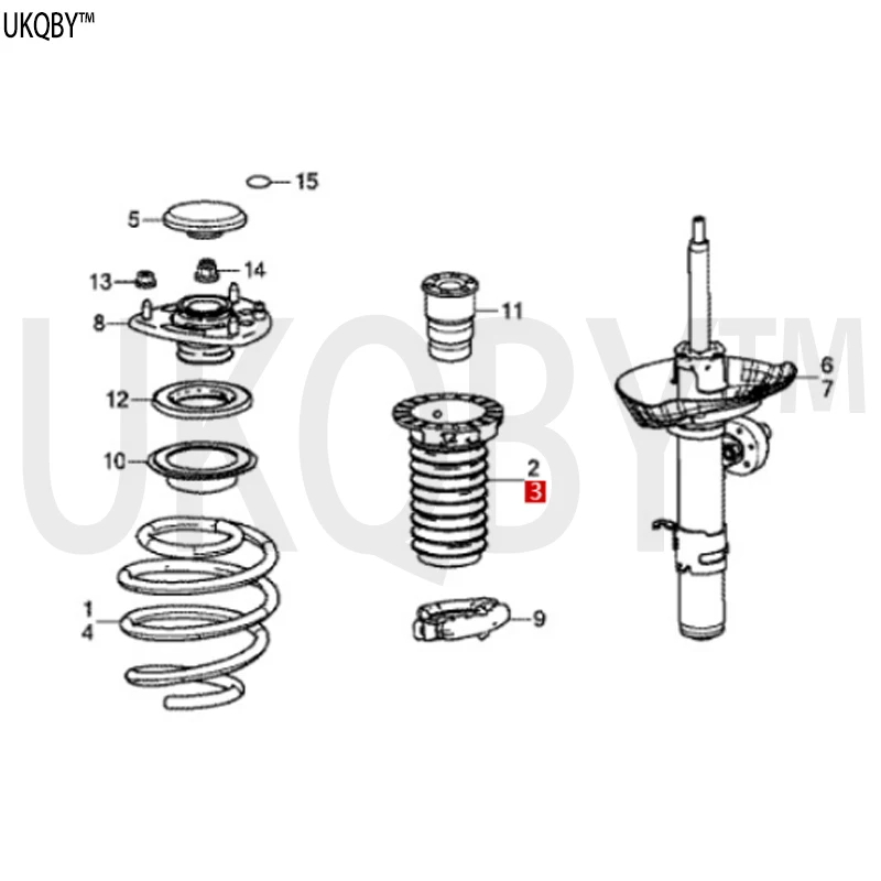 Front shock absorber buffer block (right) RUBBER, FR. BUMP STOPPER 51402T2AA01 51403T2AA01